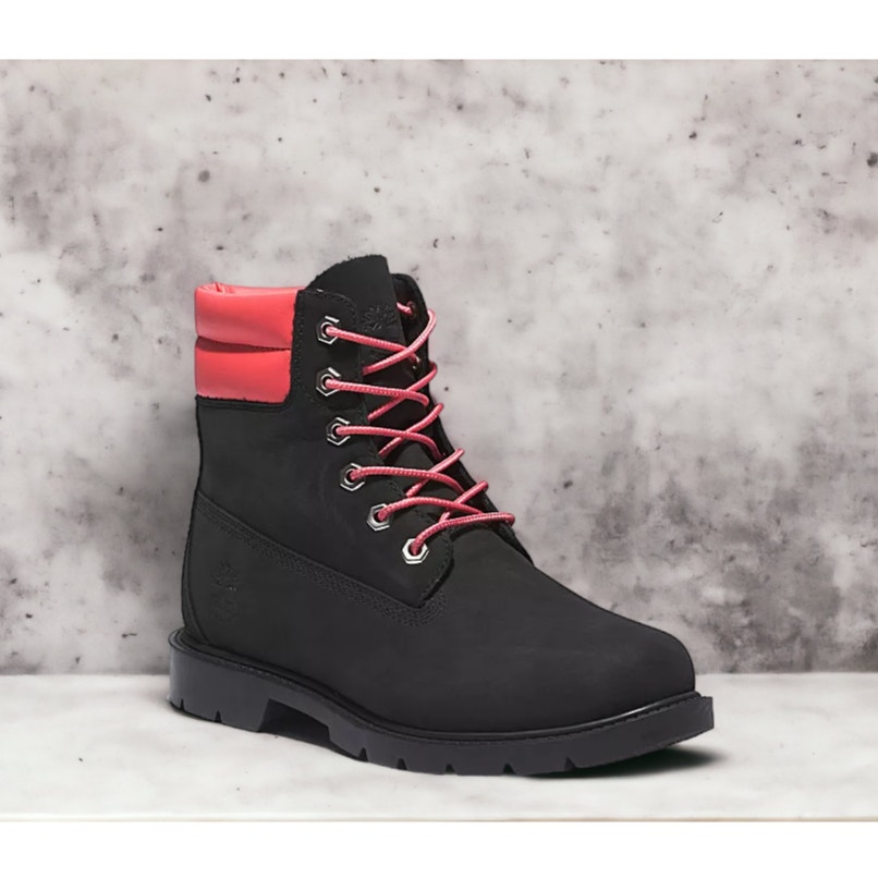 Nib - Timberland Women's Linden Woods Lace-Up Boot Black Pink Size: 7.5 M